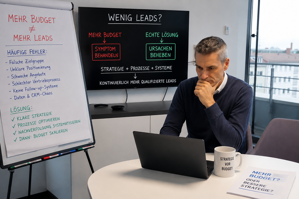 mehr Marketing-Budget" selten das Problem löst, wenn zu wenig Leads reinkommen