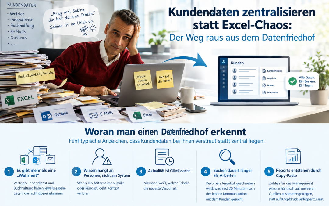 Kundendaten zentralisieren statt Excel-Chaos: Der Weg raus aus dem Datenfriedhof